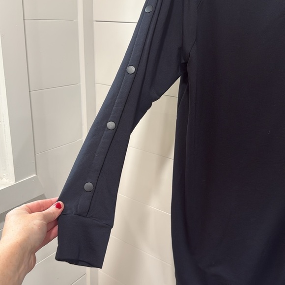 Athleta Black Snappy Sweatshirt Dress Style #352512 Casual Soft Athletic Medium - Picture 7 of 15